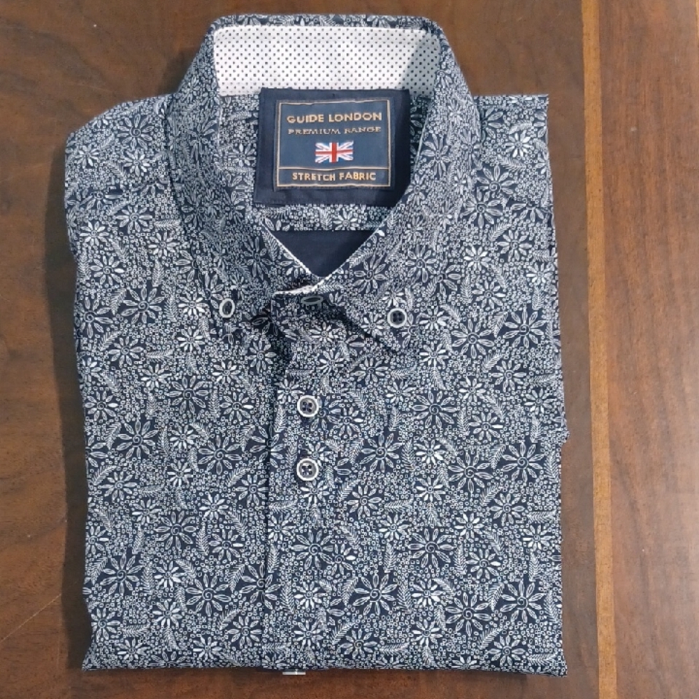 Black and White Casual Button Down Shirt with Bold Pattern